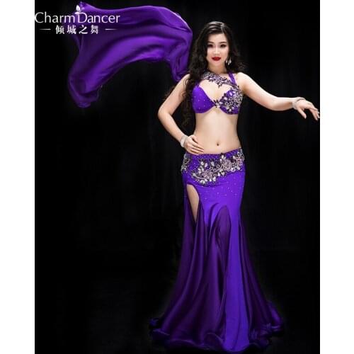 Newest high grade Professional Performance Dancewear bra+skirt Outfit Women Brand Bellydance Costumes YC041