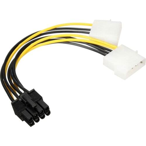 1 PC Dual 4pin to 8pin Adapter Cable PCI-E Power Supply Adapter Cable Graphic Card 180W Power Cord