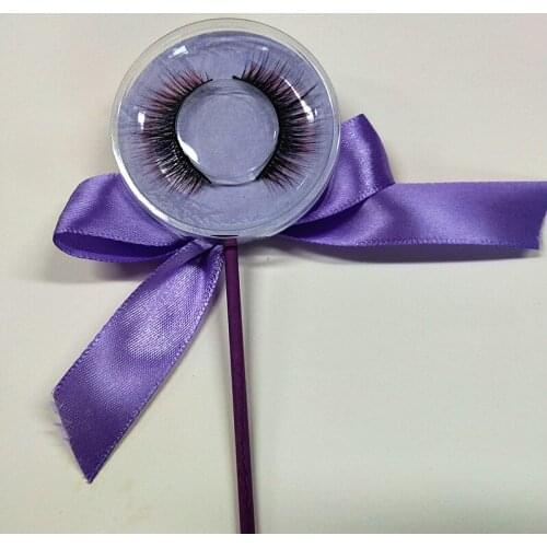 Hot Selling High Quality 10 pairs a lot Hot Style Mink Eyelash With Colorful Lollipop Package Hand Made For Free Shipping