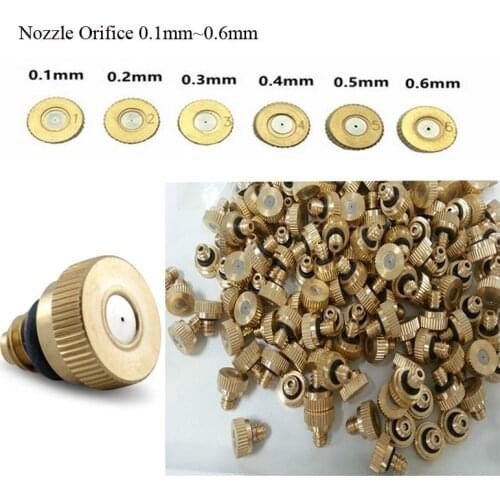 10 pcs Brass Misting Nozzles with orifice from 0.1mm to 0.6mm Nozzle for low pressure mist cooling system