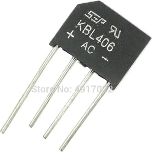 10PCS 4A 600V Diode Bridge Rectifier kbl406 KBL406 DIP4 Copper Foot Flat Bridge KBL 406 New Hot