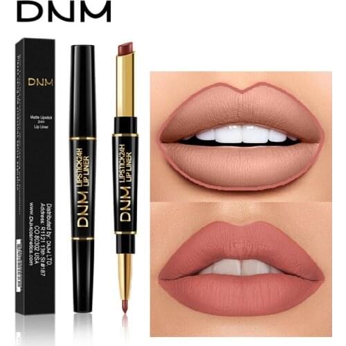 2 IN 1 Lip Liner Waterproof Matte Lipstick Pencil Contour Tint Sexy Red Matte Long Lasting Moisturizer Lipliner Cosmetics TSLM1