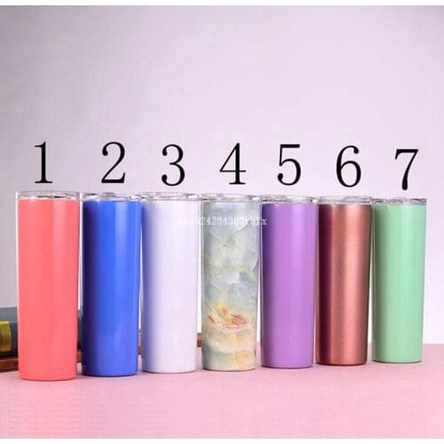 20pcs 20 oz Skinny Tumbler Beer Coffee Mug Travel Cups Straight cup 20 oz Stainless Steel double wall vacuum Insulation Cups