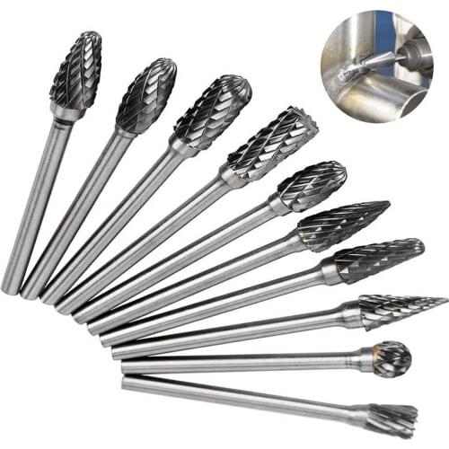 3x6mm Tungsten Carbide Burrs Rotary Drill Die Grinder Carving Bit Double Cut File Drill Milling Carving Bit Alloy Grinding Head