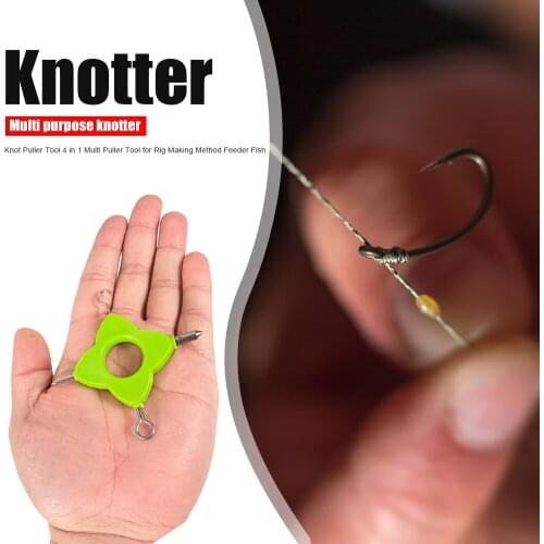 4 in 1 Multifunctional Puller Tool Carp Fishing Line Knotting Knotter Knot for Carp Rig Feeder Fishing Tackle Accessories