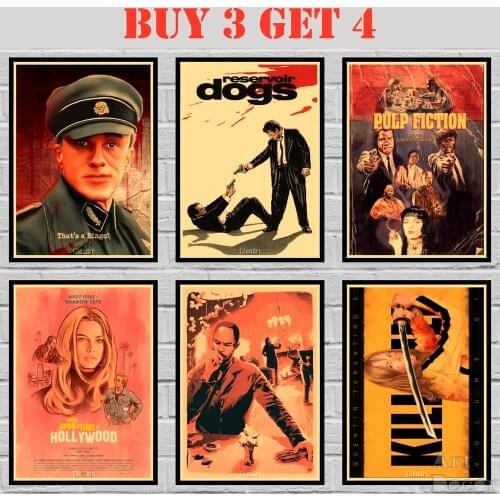 44 Designs Quentin Tarantino Movie Kraft paper Poster Painting Abstract Funny Fancy Wall Sticker 2 42X30cm