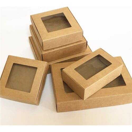 48pcs/lot 15sizes Small Kraft cardboard packing gift box handmade soap candy For Wedding Decorations Event Party Supplies