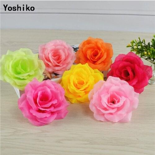5pcs Big 10cm Rose Artificial Flowers Wedding home Christmas Decoration diy Craft Ornaments Flower arrangement