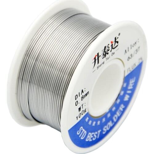 63/37 Solder Wire Tin 100G Flux 2.0% Welding Solding Core High Brightness Rosin 0.5/0.6/0.8/1.0/1.2/1.5/2.0mm Diameter