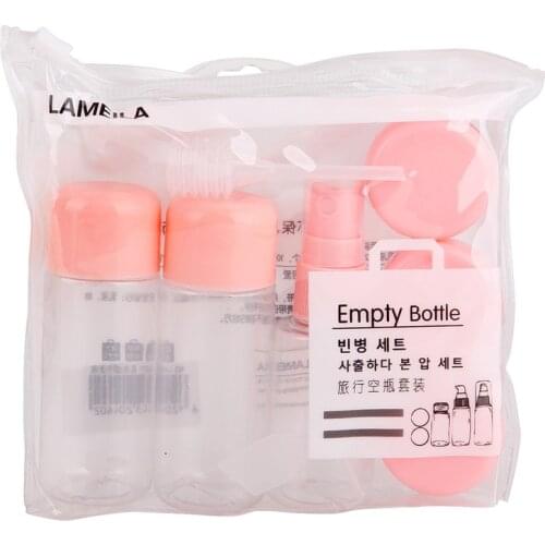 7pcs/bag Makeup Cosmetic Face Cream Pot Bottles Plastic Transparent Empty Make Up Container Bottle Travel Kit Accessories 3color