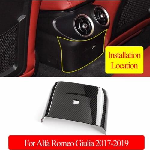 ABS Chrome Carbon Fiber For Alfa Romeo Giulia 2017 2018 2019 2020 Rear Air Conditioning Outlet Cover Trim Car Accessories