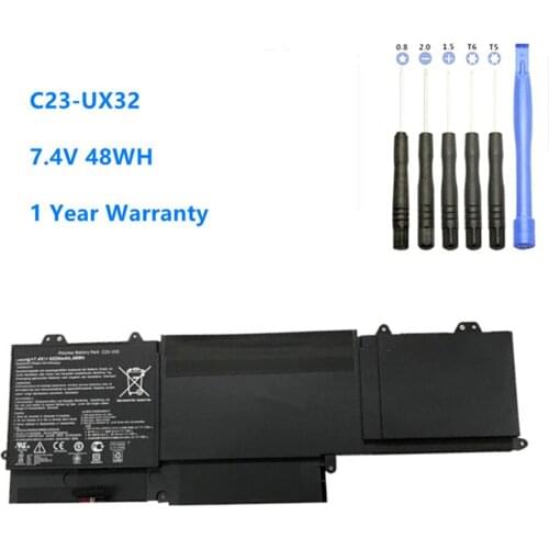 Laptop Battery for ASUS VivoBook U38N UX32 UX32VD UX32A Zenbook Battery C23-UX32 7.4V 48WH