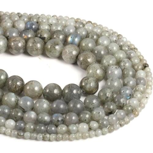Natural Semi Precious Stone Beads Grey Flash Labradorite DIY For Making Necklaces Bracelets Earrings Etc 4/6/8/10/12 mm 38cm