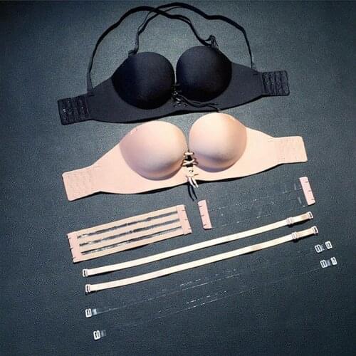 Push Up Bra Sexy Lingerie Plus Strapless Bras for Women Seamless Invisible Bra Backless Underwear for Wedding Dress Bridesmaid