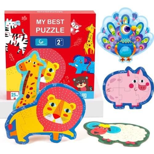 Big Size Baby Toys Montessori wooden Puzzle cartoon puzzle Animal Cognition Puzzle Learning Educational Toy Family/Party Game