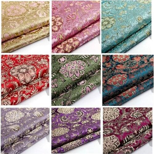 Elegant Blooming Peony Flower Floral Brocade Fabric Jacquard Apparel Costume patchwork fabric Curtain Upholstery Furnishing Mate