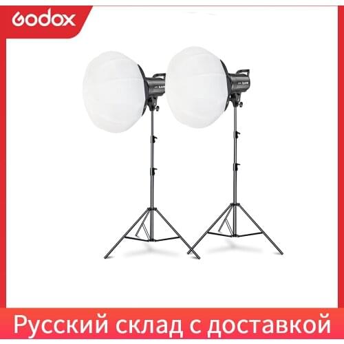 Godox SL-60W 60Ws 5600K Studio LED Continuous Photo Video Light Live Broadcast + 2.8m Light Stand + Lantern Softbox LED Light