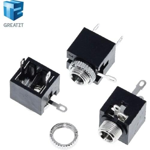 GREATZT 10Pcs Good Quality 3.5mm Female Audio Connector 3 Pin DIP Headphone Jack Socket Mono Channel PJ-301M PJ301M