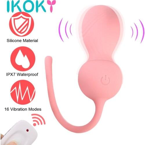 IKOKY Vibrating Egg Gourd Shape Vaginal Ball Vibrator Wireless Remote Control G-spot Massager Sex Toys for Women 16 Speed