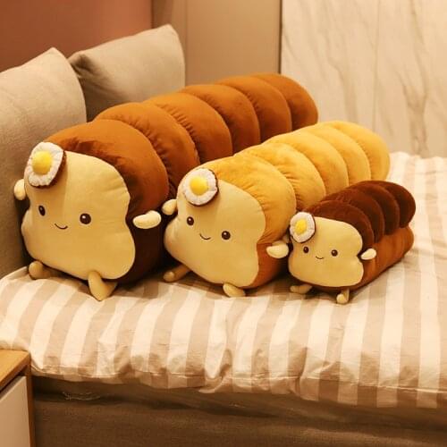 Simulated Food Pillow Stuffed Plush Toast Bread Toy Sofa Creative Decor Long Loaf Pillow Sleeping Cushion Room Decor Girl Gift