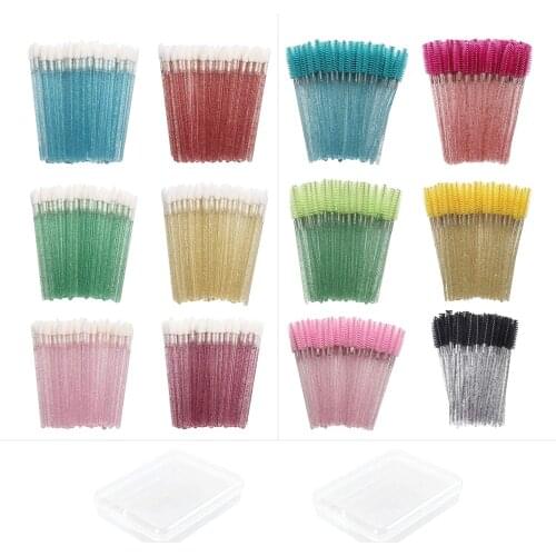 600Pcs Disposable Crystal Eyelash Brush 300PCS Crystal Lip Brush 300PCS Mascara Stick Portable Makeup Tool