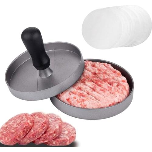 Round Shape Hamburger Press Meat Beef Grill Burger Press Aluminum Alloy Patty Maker Mold BBQ Mould Kitchen Meat Tool