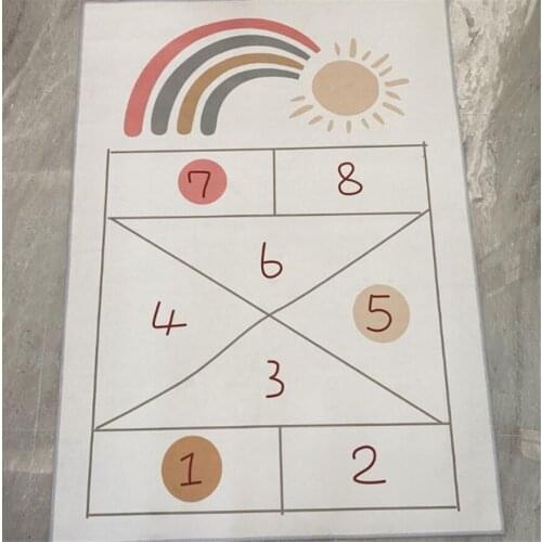 Square Letter Kids Area Rug - Baby Infants Crawling Mat Cotton Teepee Tent Play Game Carpet Nursery Play Rug