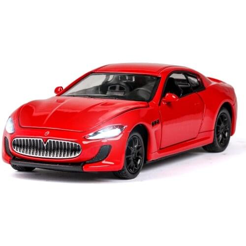 1:32 high simulation MS GT sports car with sound and light pull back alloy toy car model decoration for children gifts