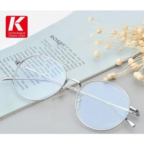 Pure Titanium Glasses Frame Men Vintage Retro Round Myopia Optical Prescription Eyeglasses 2021 Women Korea & Thailand Eyewear