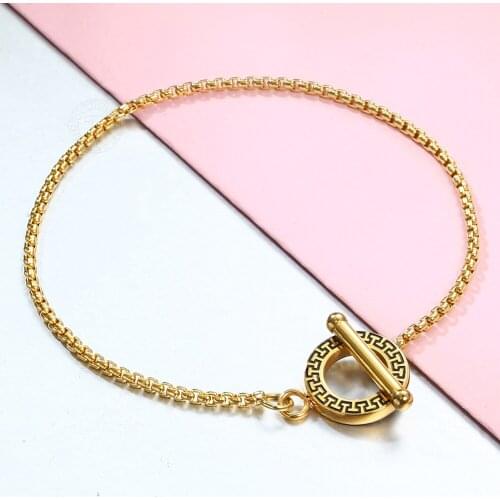 Davieslee 2mm Gold Stainless Steel Bracelet For Men Women Box Link Chain Toggle New Design Bracelet Fashion Jewelry Gifts TBS016