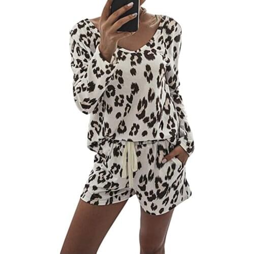 New Women Pajamas Printed Round Neck Shorts Women Suit Summer Pajamas for Women Cotton Women Pijama Soft Sleepwear