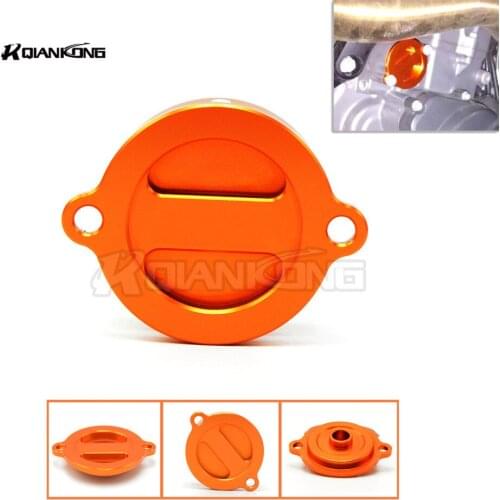 R QIANKONG Orange CNC Aluminum Refit Engine Oil Filter Cover Cap for 125 200 390 690 RC 125 200 390 PCX