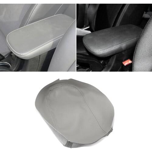 Gray Center Armrest Leather Cover For Chrysler 200 2011 2012 2013 2014 Car Central Armrest Box Panel Cover Sticker Trim