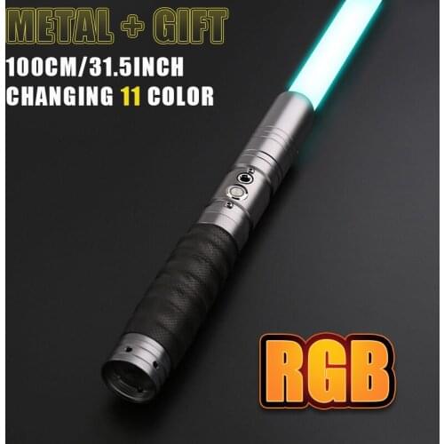 100cmrgb Color Changing Lightsaber Heavy Duel Sound with Metal Handle 11 Color Led Adjustable Volume Power Lightsaber Weapon