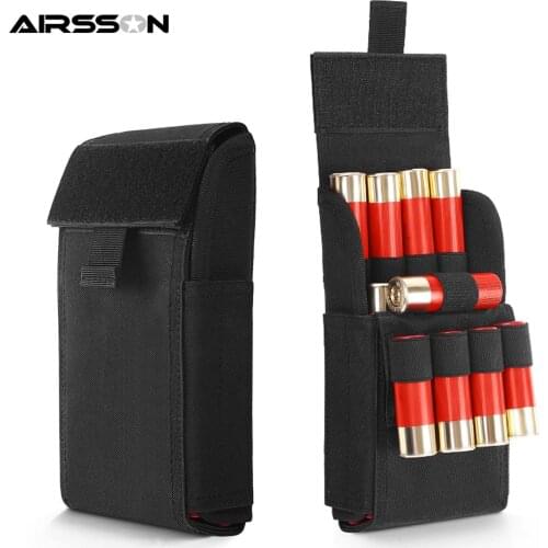 Tactical Molle Ammo Pouch Nylon 12 Gauge 25 Round Airsoft Hunting Shotgun Ammo Carrier Waist Belt Bag Shell Cartriage Holder