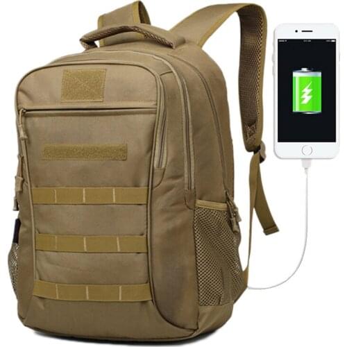 Tactical Backpack 35L Military Outdoor External USB Muti-Function Climbing Wearable Sport Bag Waterproof Army Travel Rucksack