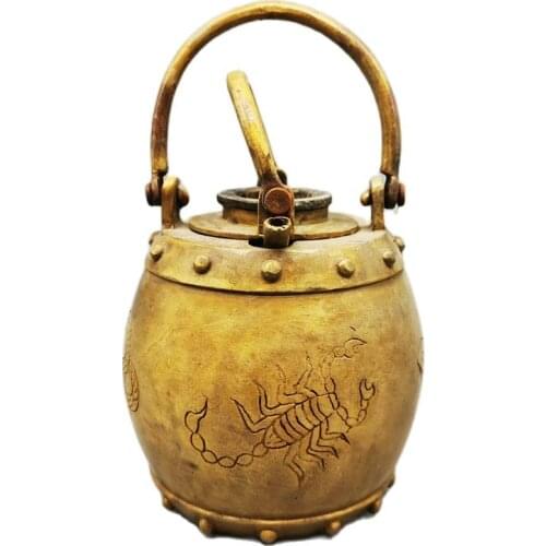 Five poisons carving of bronze warm wine pot