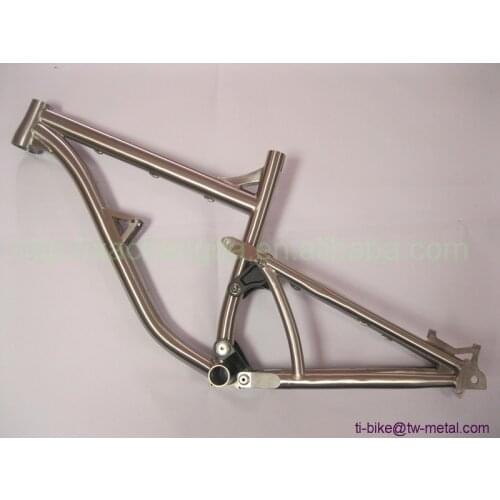 Titanium Suspension Bike Frame with Taper Head Tube Custom Titanium Suspension Frame with Post Mouth Brake China Titanium Frame