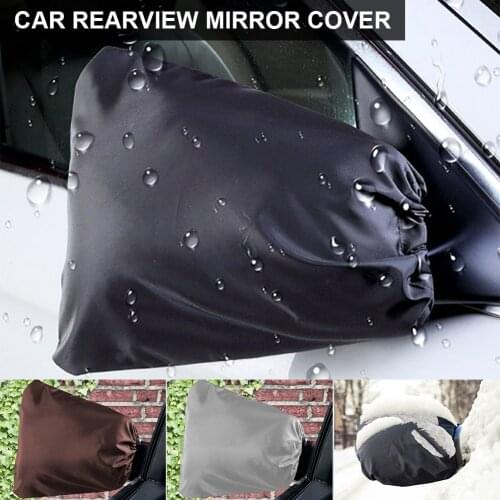 Universal Car Side Mirror Cover Rearview Mirror Frost Guard Winter Snow Ice Cover Waterproof with Drawstring 2 Sizes