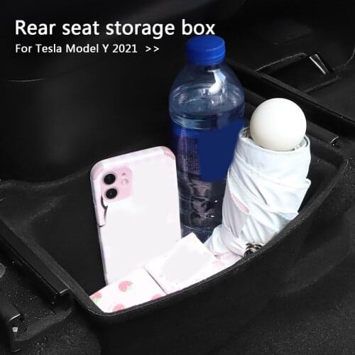 Felt Car Middle Seat Storage Box Save Time Effort Multipurpose Rear Seat Container Tray for Tesla Model Y 2021