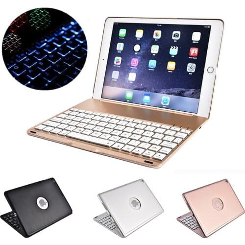 High Quality Case For iPad Pro 9.7 Inch Flip Cover Laptop Shell Wireless Bluetooth Keyboard 7 Colors Backlit Light Tablet Stand