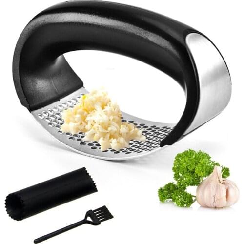 1PC Stainless Steel Manual Garlic Press Mincer Rocker Ginger Squeezer Grinding Slicer Chopper Household Kitchen Accessories