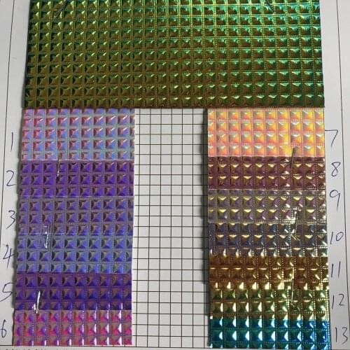 1yard (90x132cm) lridescent PU leather fabric holographic faux leather bags wedding decoration new products KB007