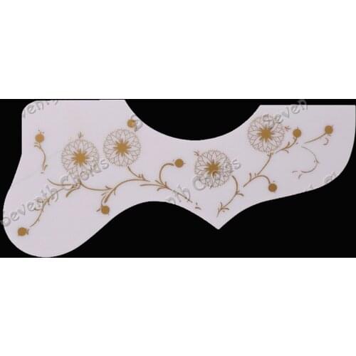 10Pcs EJ200 White Shell with gold flower Acoustic Guitar Pickguard Pick Guard