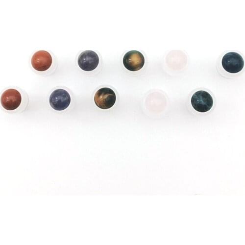 10pcs Natural Gemstone Roller Ball Fit 1ml 2ml 3ml 5ml Thin Glass Perfume Essential Oil Roll On Bottles Accessories