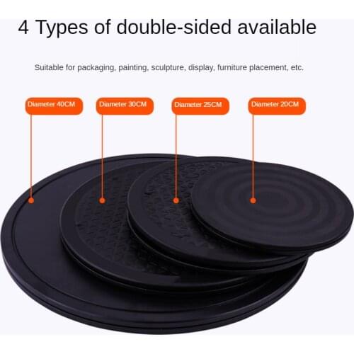 12 Inch Heavy Duty Rotating Swivel Steel Ball Bearings Stand for Monitor TV Turntable Lazy Susans Black Round Shape
