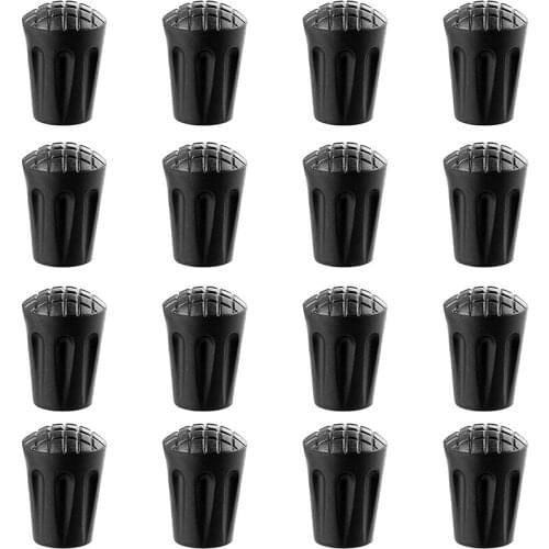 16 Pack Rubber Trekking Pole Tip Protectors-11mm Hiking Pole Replacement Tips Fits All Standard Hiking Trekking Walking Poles