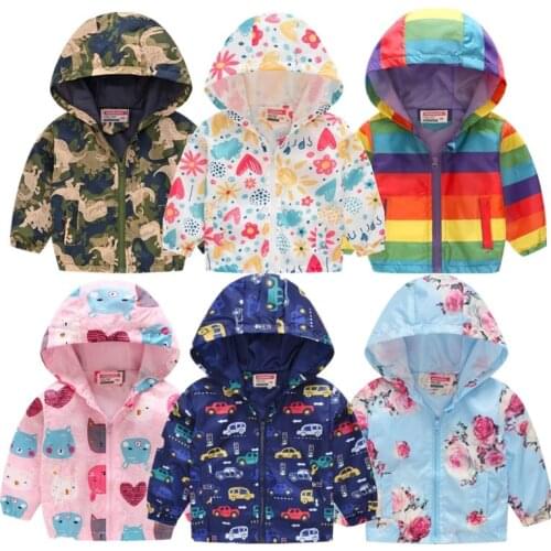 2021 Cheap Spring Autumn Jackets Hooded Boys Girls Clothing Kids Coats For Baby Tops Fall Infant Girl Clothes Windbreak Coat