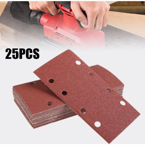 25*Sandpapers 95*185mm 40,60,80,120grit For Orbital Sanders Sandpapers Rectangular Sanding Sheets Woods Rubber Sandpapers