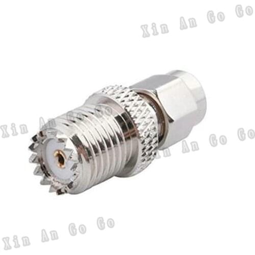 5PCS RF connector SMA male to mini UHF female adapter free shipping